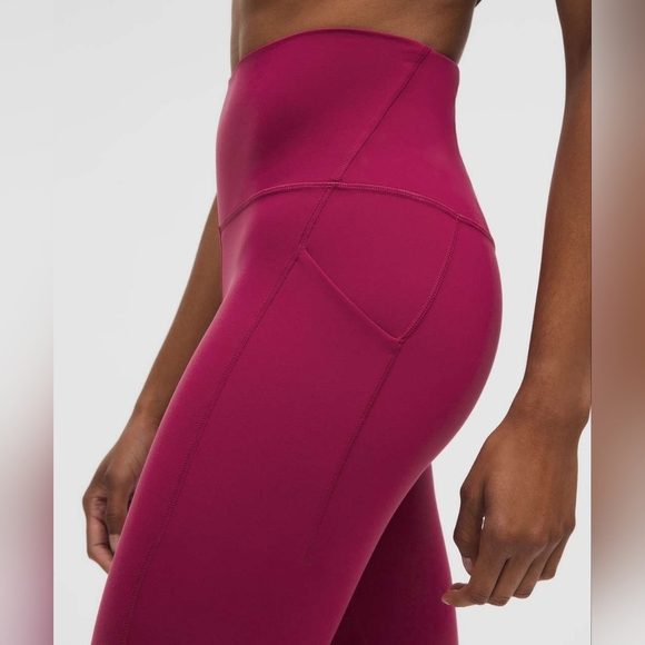Lululemon Align High-Rise Pant Pockets 25" Magenta Smoke Red Leggings Size 12 - Picture 6 of 8